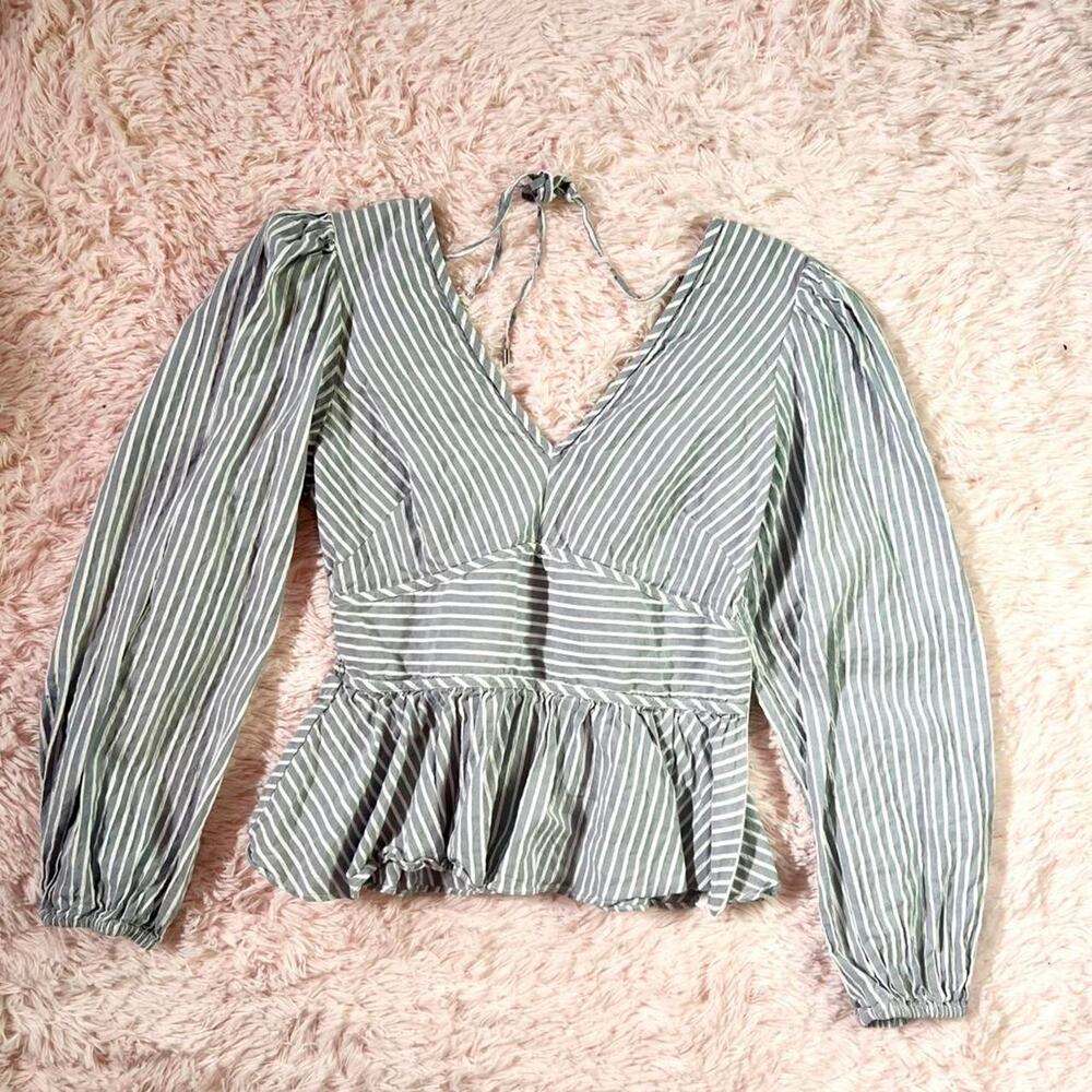 Cinched Ruffle‎ Professional Tailored Preppy Coquette Twee Romantic Peplum Top